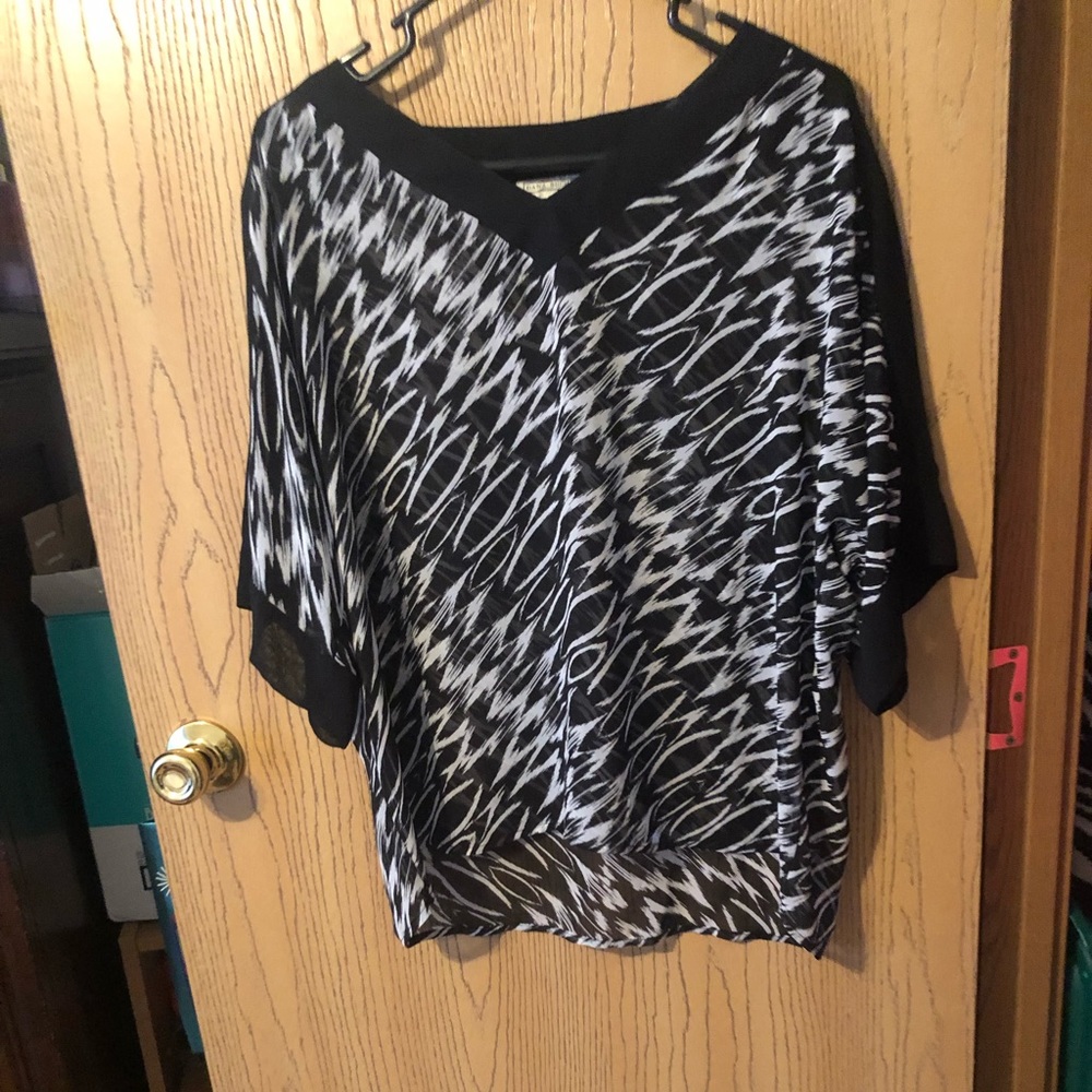 Black and white blouse